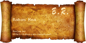 Bakos Rea névjegykártya